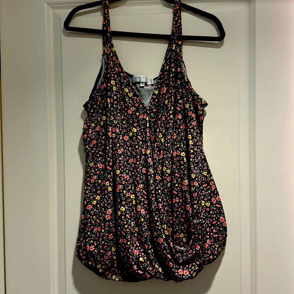 Socialite floral wrap tank